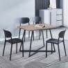 Conjunto Mesa y Sillas Comedor/Cocina: Mesa madera y Patas Metálicas En Negro (76x100x70 Cm) + 5 Sillas (80x40x55 Cm)