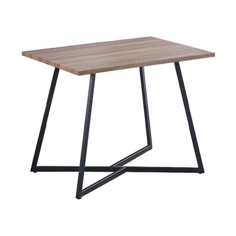 Conjunto Mesa y Sillas Comedor/Cocina: Mesa madera y Patas Metálicas En Negro (76x100x70 Cm) + 5 Sillas (80x40x55 Cm)