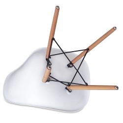 Pack 4 Sillas de Comedor, Sillas Cocinas, Acabado en Blanco y Madera, Medidas: 45 cm (Ancho) x 53 cm (Largo) x 83 cm (Alto)