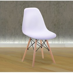 Pack 4 Sillas de Comedor, Sillas Cocinas, Acabado en Blanco y Madera, Medidas: 45 cm (Ancho) x 53 cm (Largo) x 83 cm (Alto)