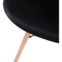 Pack 4 Sillas de Comedor, Sillas Cocinas, Acabado en Negro y Madera, Medidas: 45 cm (Ancho) x 53 cm (Largo) x 83 cm (Alto)