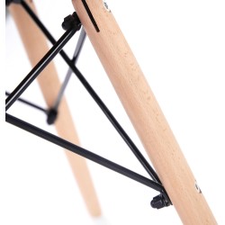 Pack 4 Sillas de Comedor, Sillas Cocinas, Acabado en Negro y Madera, Medidas: 45 cm (Ancho) x 53 cm (Largo) x 83 cm (Alto)