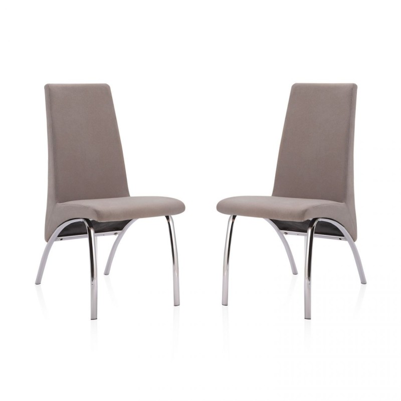 Pack 2 Sillas de Comedor, Sillas para Salón, Acabado en Tejido Marengo, Medidas: 44 cm (Ancho) x 61 cm (Largo) x 95 cm (Alto)