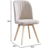 Pack 4 Sillas de Comedor Tapizada, Sillas de Salón Beig y Patas Color Haya, Medidas: Ancho: 46 cm x Fondo: 55 cm x Alto: 92 cm