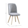 Pack 4 Sillas de Comedor, Sillas de Salón Color Gris y Patas Color Haya, Medidas: Ancho: 46 cm x Fondo: 55 cm x Alto: 92 cm