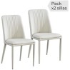 Pack 2 sillas tapizadas en Piel sintética Color Tortora, Patas Metal, Medidas: Alto: 87cm Ancho: 50cm Profundidad: 53cm