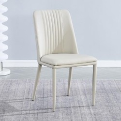 Pack 2 sillas tapizadas en Piel sintética Color Tortora, Patas Metal, Medidas: Alto: 87cm Ancho: 50cm Profundidad: 53cm