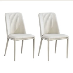 Pack 2 sillas tapizadas en Piel sintética Color Tortora, Patas Metal, Medidas: Alto: 87cm Ancho: 50cm Profundidad: 53cm