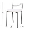 Pack de 4 Sillas de Cocina – Metálicas en Acabado Gris y Blanco, Medidas: 40 cm x 41 cm x 63 cm