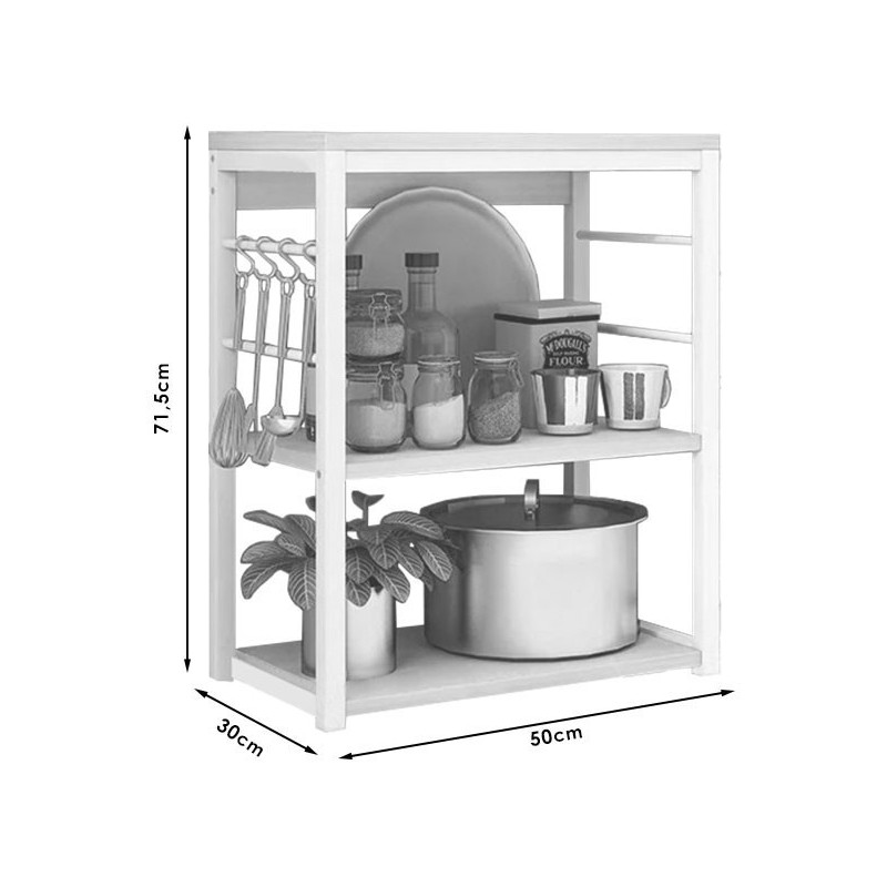 Estanteria 50x30x71,5cm blanco-natural