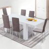 Pack de 6 Sillas Tapizadas para Salón y Comedor – Acabado Marengo en Aluminio, Medidas: 43 cm x 48 cm x 99,5 cm