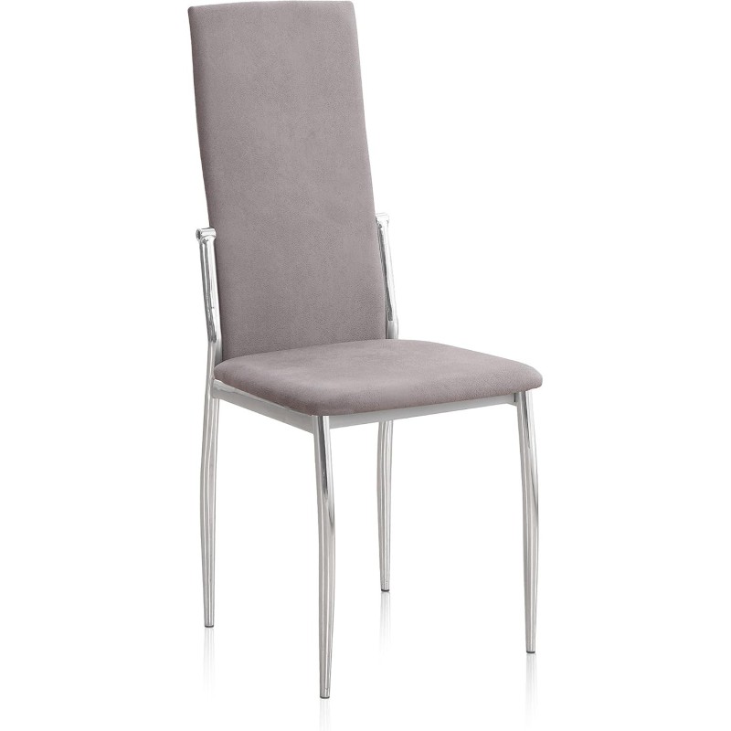 Pack de 6 Sillas Tapizadas para Salón y Comedor – Acabado Marengo en Aluminio, Medidas: 43 cm x 48 cm x 99,5 cm