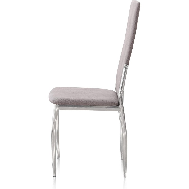 Pack de 6 Sillas Tapizadas para Salón y Comedor – Acabado Marengo en Aluminio, Medidas: 43 cm x 48 cm x 99,5 cm
