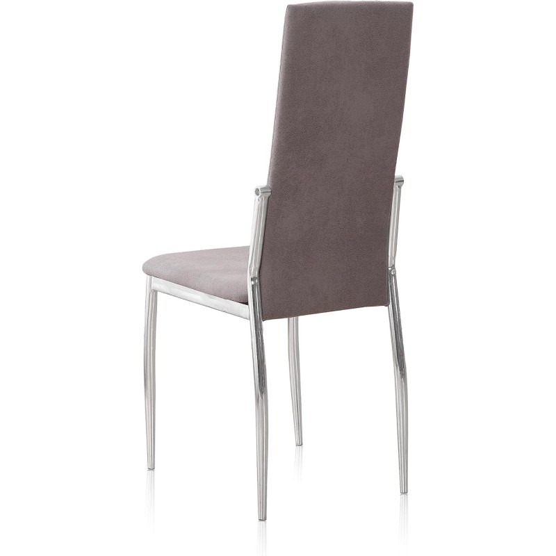 Pack de 6 Sillas Tapizadas para Salón y Comedor – Acabado Marengo en Aluminio, Medidas: 43 cm x 48 cm x 99,5 cm