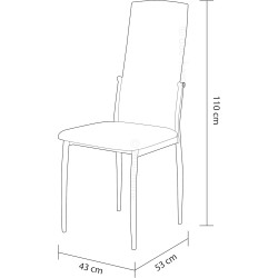 Pack de 6 Sillas Tapizadas para Salón y Comedor – Acabado Marengo en Aluminio, Medidas: 43 cm x 48 cm x 99,5 cm