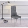 Pack de 6 Sillas Tapizadas para Salón y Comedor – Acabado Gris en Aluminio, Medidas: 38,5 cm x 40 cm x 97 cm