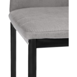 Pack de 6 Sillas Tapizadas para Comedor/Salón – Marengo y Patas Negras en Aluminio, Dimensiones: 40 cm x 42 cm x 96 Cm