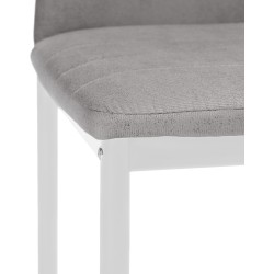 Pack de 6 Sillas Tapizadas para Comedor/Salón – Marengo y Patas Blancas en Aluminio, Dimensiones: 40 cm x 42 cm x 96 Cm