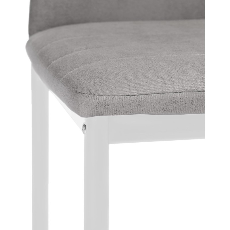 Pack de 6 Sillas Tapizadas para Comedor/Salón – Marengo y Patas Blancas en Aluminio, Dimensiones: 40 cm x 42 cm x 96 Cm