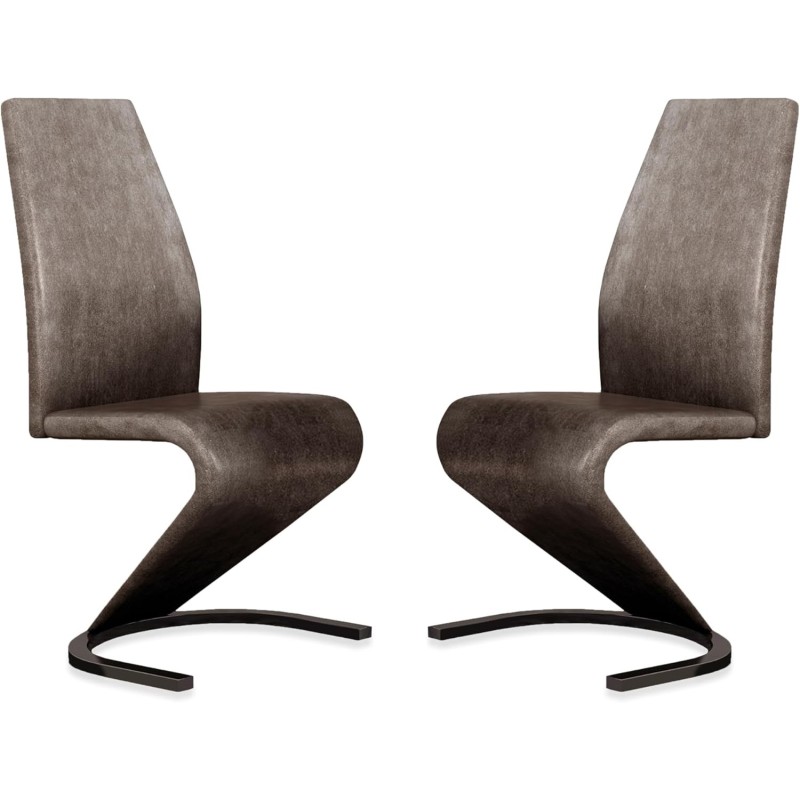 Pack de 2 Sillas de Comedor, Salón o Cocina – Tapizadas en Tela Jarama Color Marengo, Medidas: 45 cm x 64 cm x 100 cm