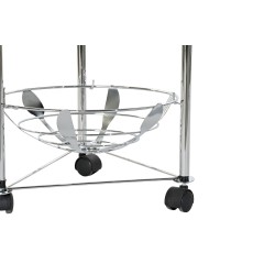 Verdulero Frutero Metal Cromado 28x28x95 con Ruedas, color plateado