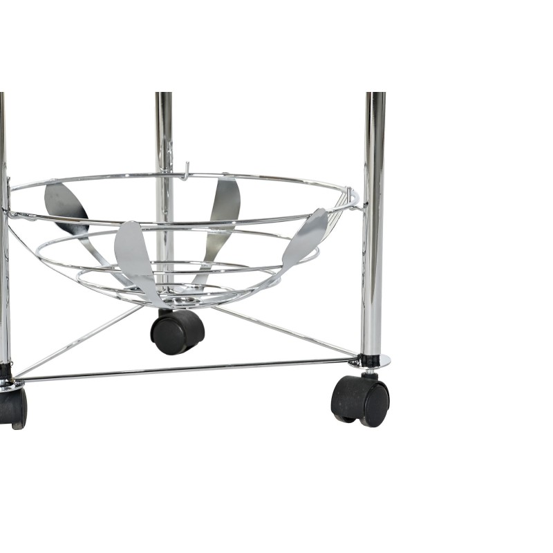 Verdulero Frutero Metal Cromado 28x28x95 con Ruedas, color plateado