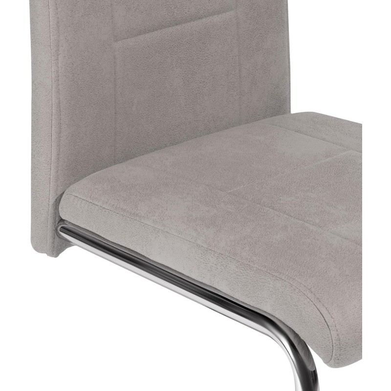 Pack de 4 Sillas Tapizadas para Salón – Acabado Marengo con Patas Cromadas de Aluminio, Medidas: 42,5 cm x 52 cm x 99 cm