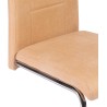 Pack de 4 Sillas Tapizadas para Salón– Acabado Color Beig con Patas Cromadas de Aluminio, Medidas: 42,5 cm x 52 cm x 99 cm