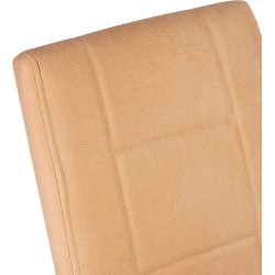 Pack de 4 Sillas Tapizadas para Salón– Acabado Color Beig con Patas Cromadas de Aluminio, Medidas: 42,5 cm x 52 cm x 99 cm