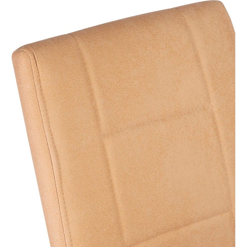 Pack de 4 Sillas Tapizadas para Salón– Acabado Color Beig con Patas Cromadas de Aluminio, Medidas: 42,5 cm x 52 cm x 99 cm