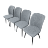 Pack de 4 Sillas Modernas para Comedor– Tapizado en Color Gris con Patas Metálicas Negras, Medidas: 46 cm x 55 cm x 92 cm