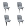 Pack de 4 Sillas Modernas para Comedor– Tapizado en Color Gris con Patas Metálicas Negras, Medidas: 46 cm x 55 cm x 92 cm