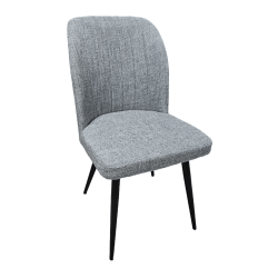 Pack de 4 Sillas Modernas para Comedor– Tapizado en Color Gris con Patas Metálicas Negras, Medidas: 46 cm x 55 cm x 92 cm