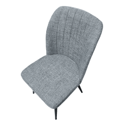 Pack de 4 Sillas Modernas para Comedor– Tapizado en Color Gris con Patas Metálicas Negras, Medidas: 46 cm x 55 cm x 92 cm