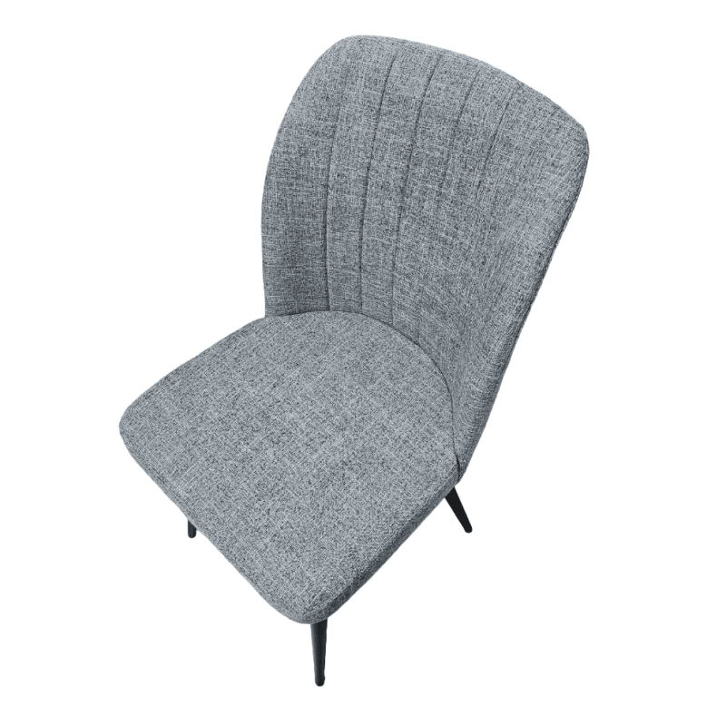 Pack de 4 Sillas Modernas para Comedor– Tapizado en Color Gris con Patas Metálicas Negras, Medidas: 46 cm x 55 cm x 92 cm