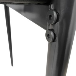 Pack de 6 Sillas Tapizadas para Salón, Color Negro y Patas Negras. Medidas: 39,5 cm (Anc) x 37,5 cm (Fon) x 96 cm