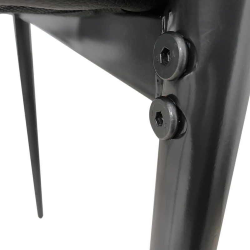 Pack de 6 Sillas Tapizadas para Salón, Color Negro y Patas Negras. Medidas: 39,5 cm (Anc) x 37,5 cm (Fon) x 96 cm