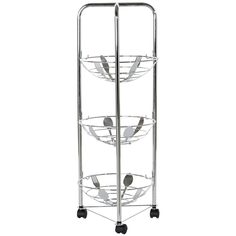 ¡Consigue tu práctico Verdulero Frutero Metálico Cromado! ¡Ordena tu cocina ahora! ¡28x28x74!