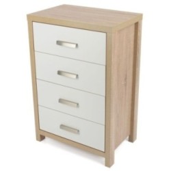 Sinfonier Dormitorio 4 Cajones Cambria Blanco 90cm - ¡Orden Perfecto!