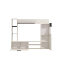 Mueble de Salón Modular Elegante | Ancho 192 cm, Alto 155.5 cm, Fondo 35 cm | Color Roble Blanco y Roble Ceniza