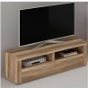 Mueble TV, Mesa de televisión 2 Puertas y 2 Estantes, Acabado en Cañon, Patas de Madera,135 cm Lar x 45 cm Al x 41,4 cm Fon