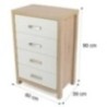 Sinfonier Dormitorio 4 Cajones Cambria Blanco 90cm - ¡Orden Perfecto!