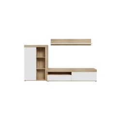 Living room complex Zorbi pakoworld white-sonoma oak melamine 265x41x158.5cm