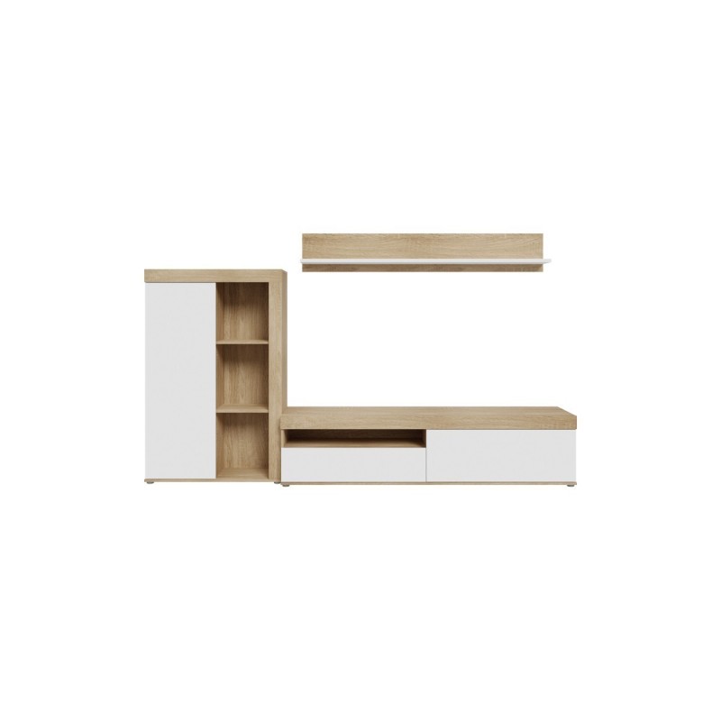 Living room complex Zorbi pakoworld white-sonoma oak melamine 265x41x158.5cm