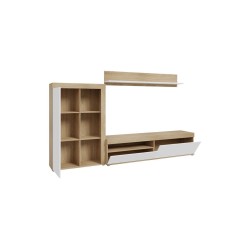 Living room complex Zorbi pakoworld white-sonoma oak melamine 265x41x158.5cm