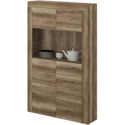 Mueble de Comedor, Mueble Salón, Acabado en Color Cañón, Medidas: 235 cm (Ancho) x 177 cm (Alto) x 41,4 cm (Fondo)