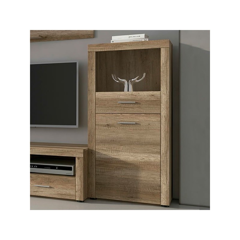 Mueble de Comedor, Mueble Salón, Acabado en Color Cañón, Medidas: 296 cm (Ancho) x 212 cm (Alto) x 41,4 cm (Fondo)