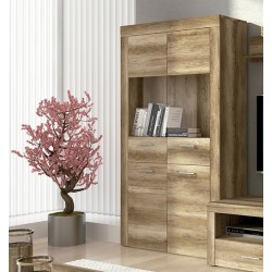 Mueble de Comedor, Mueble Salón, Acabado en Color Cañón, Medidas: 301 cm (Ancho) x 177 cm (Alto) x 41,4 cm (Fondo)