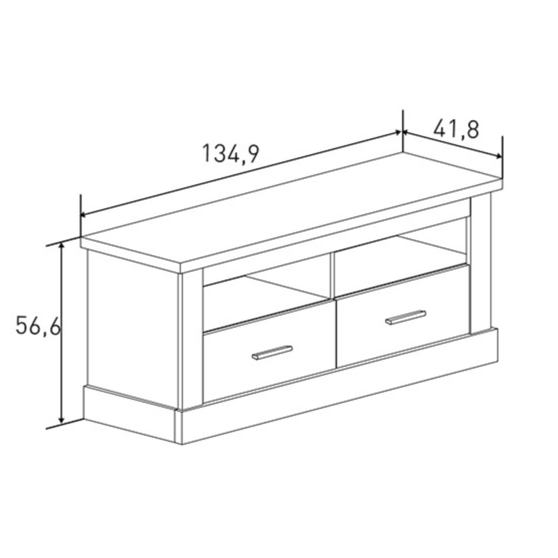 Mueble de Comedor, Mueble Salón, Acabado en Blanco y Cambria, Medidas: 297 cm (Ancho) x 201,6 cm (Alto) x 41,8 cm (Fondo)