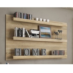 Mueble de Comedor, Mueble Salón, Acabado en Blanco y Cambria, Medidas: 305 cm (Ancho) x 174,7 cm (Alto) x 41,8 cm (Fondo)